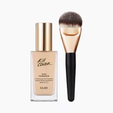 CLIO Kill Cover Glow Foundation with Brush #03-BY Linen 38g 遮瑕光澤粉底液(連粉底掃)