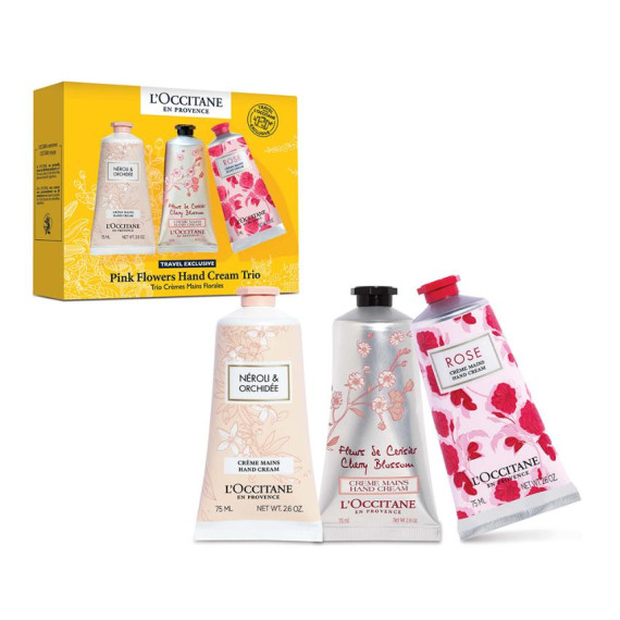 LOCCITANE Pink Flowers Hand Cream Trio 75ml x 3 粉嫩迷人花香護手霜套裝